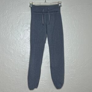 Lululemon Women's Gray Fold Over Drawstring Jersey Jogger Sweatpants Size 4